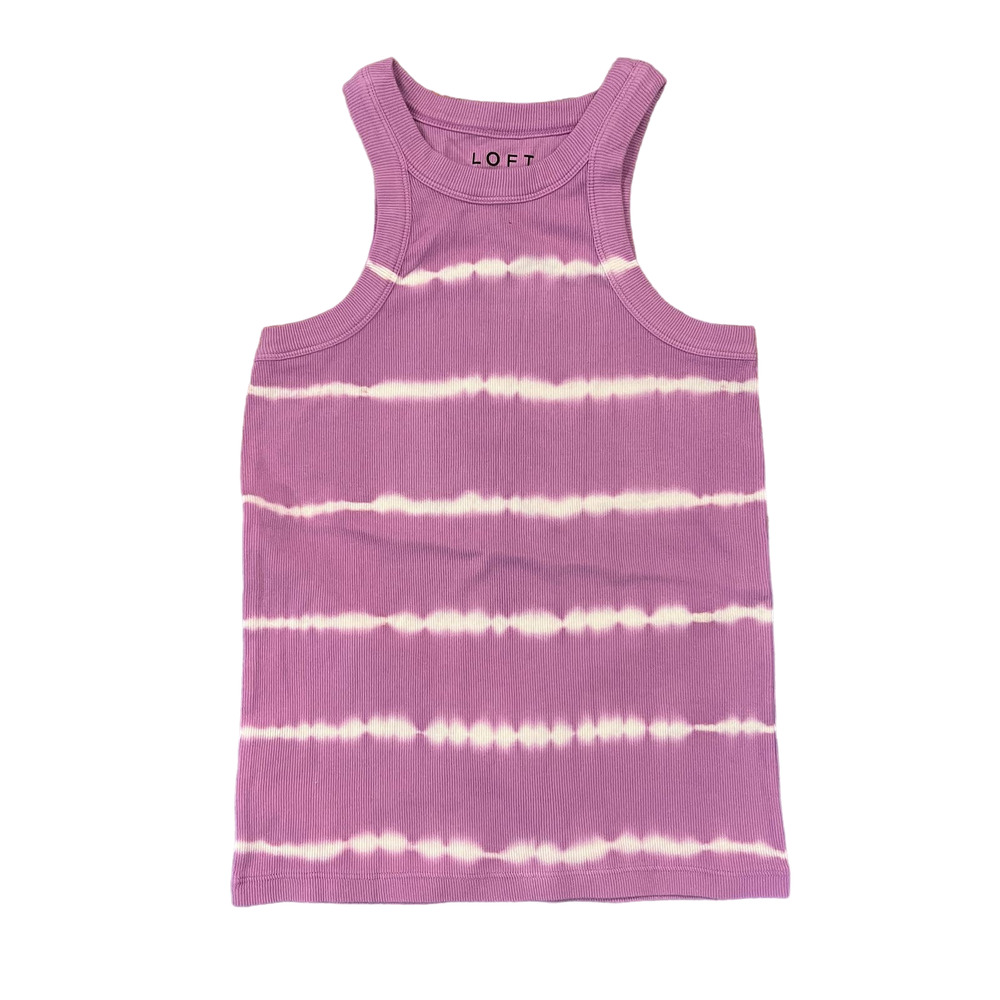 NWT LOFT Purple Tie Dye Ribbed Racerback Tank
